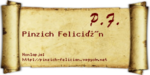Pinzich Felicián névjegykártya
