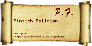 Pinzich Felicián névjegykártya